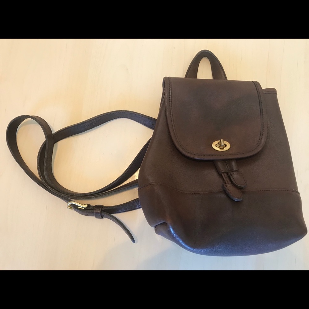Vintage Coach Mini Leather Backpack